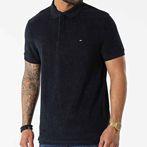 Polo A Manches Courtes Micro Towelling 5686 Bleu Marine