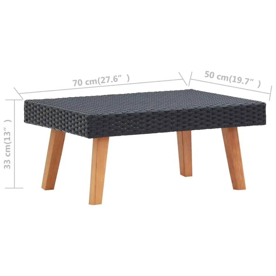 vidaXL - Tuinloungeset - Zwart - Poly rattan - 5 stuks - Met kussens