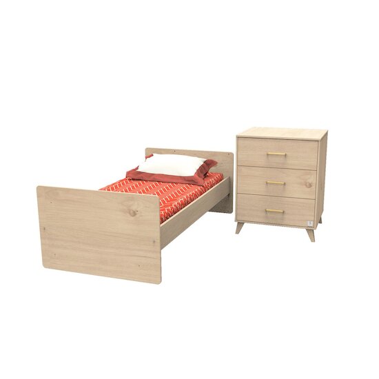 Arty lit combiné évolutif   Chêne suave        60 x 120 cm   de               Sauthon Baby's Sweet Home