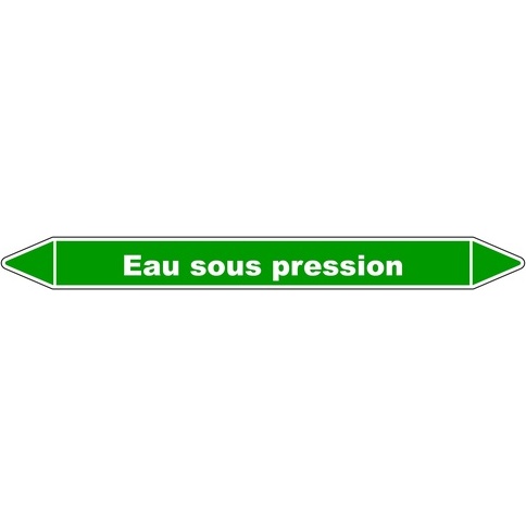 Marqueur Tuyauterie - Eau sous Pression - Vinyle Laminé