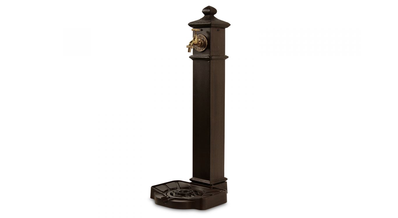 Fontaine de jardin aluminium-métal marron 33x29x80cm