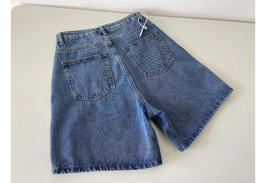 Baoinie - Gewassen denim shorts met hoge taille