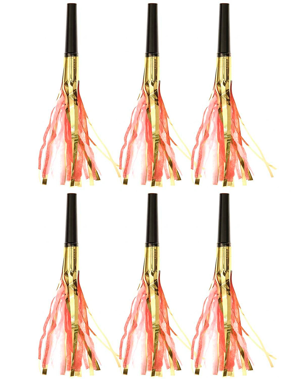 Partytröten FLITTER 6er-Pack in rosa/gold