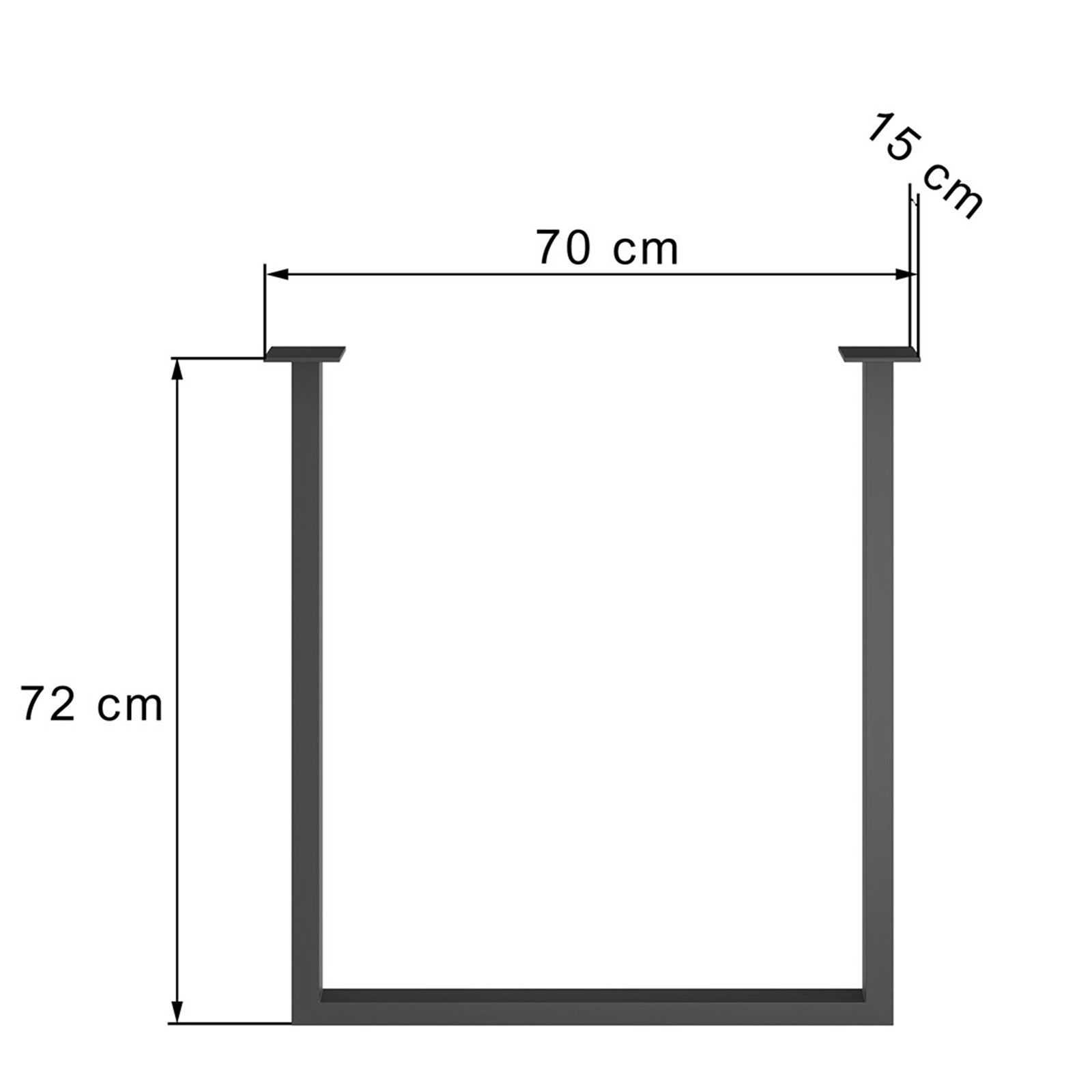 Schreibtischgestell MOVER - schwarz - U-Form