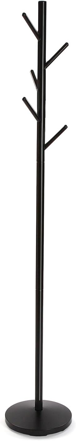 Versa Adelisa Minimalistischer Garderobenständer für den Eingangsbereich, mit 9 Haken für Kleidung oder Taschen, Maßnahmen (H x L x B) 170 x 28,5 x 28,5 cm, Metall, Farbe: Schwarz
