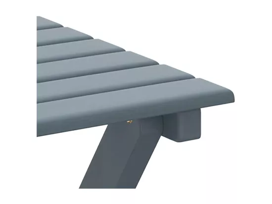 Chaises à bascule lot de 2 table pliable gris massif peuplier