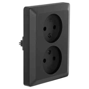 KARWEI Zenith Dubbel Stopcontact Mat Zwart