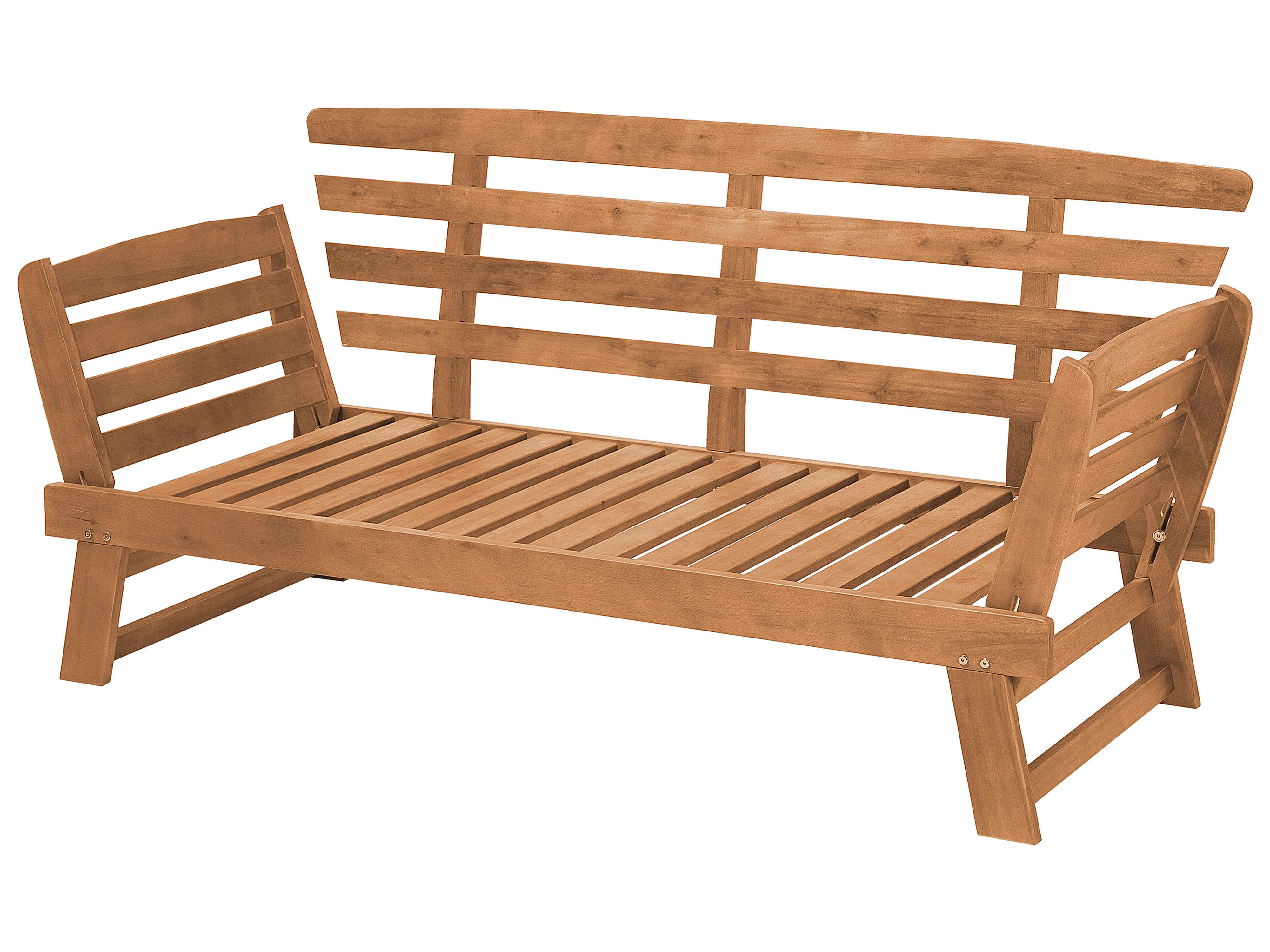 Tuinbank met zitkussen PORTICI 210 cm Eucalyptushout Lichtbruin/taupe