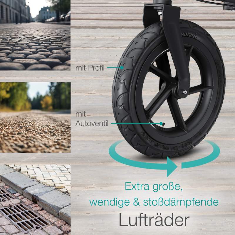 aktivshop Outdoor Rollator mit Luftbereifung Komfort