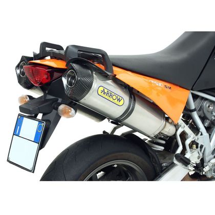 Silencieux Arrow Race tech alu embout carbone - Gris