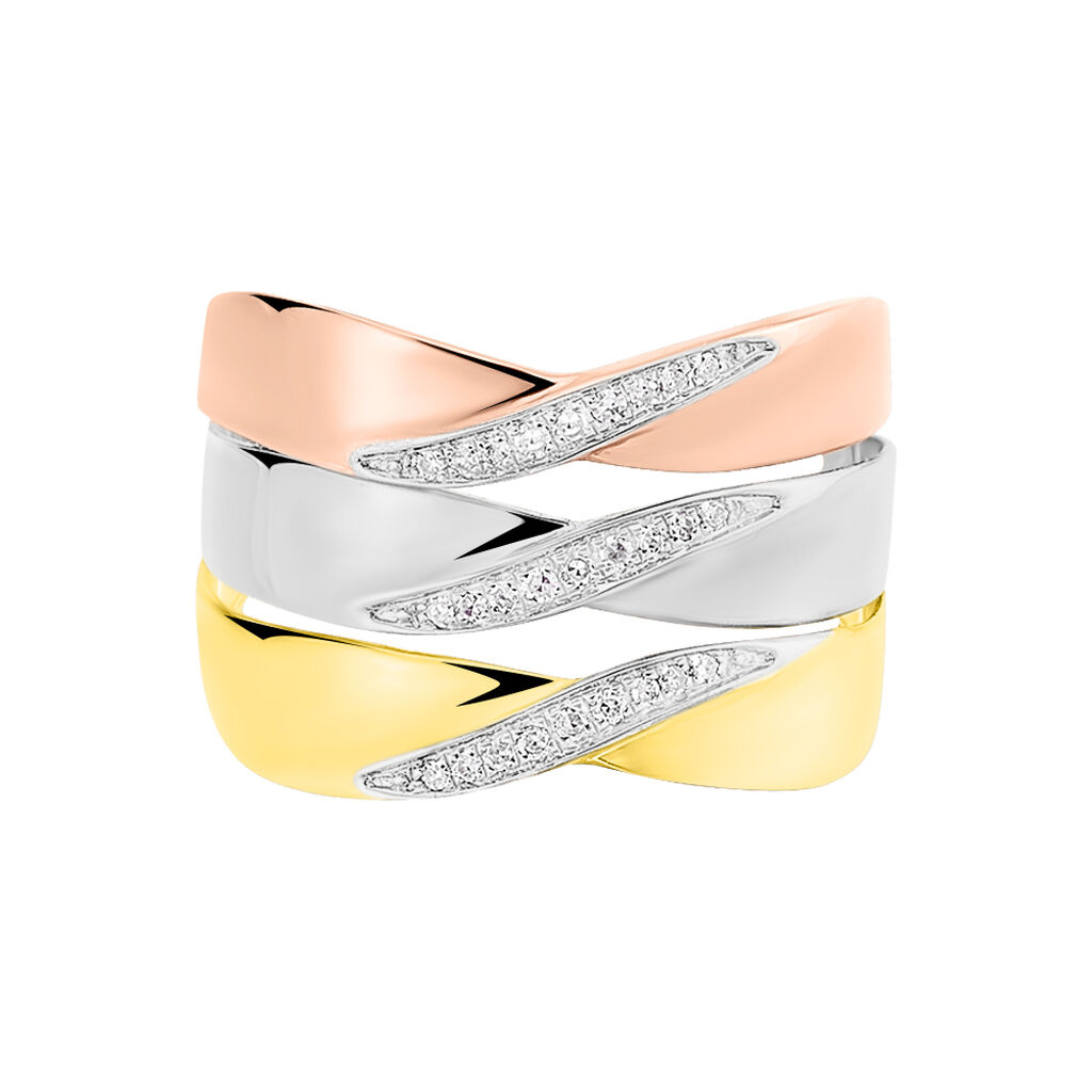Bague Exauce Or Tricolore Diamant