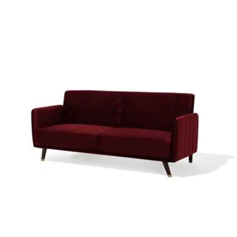 SENJA - Slaapbank 3-zits - Rood - Fluweel