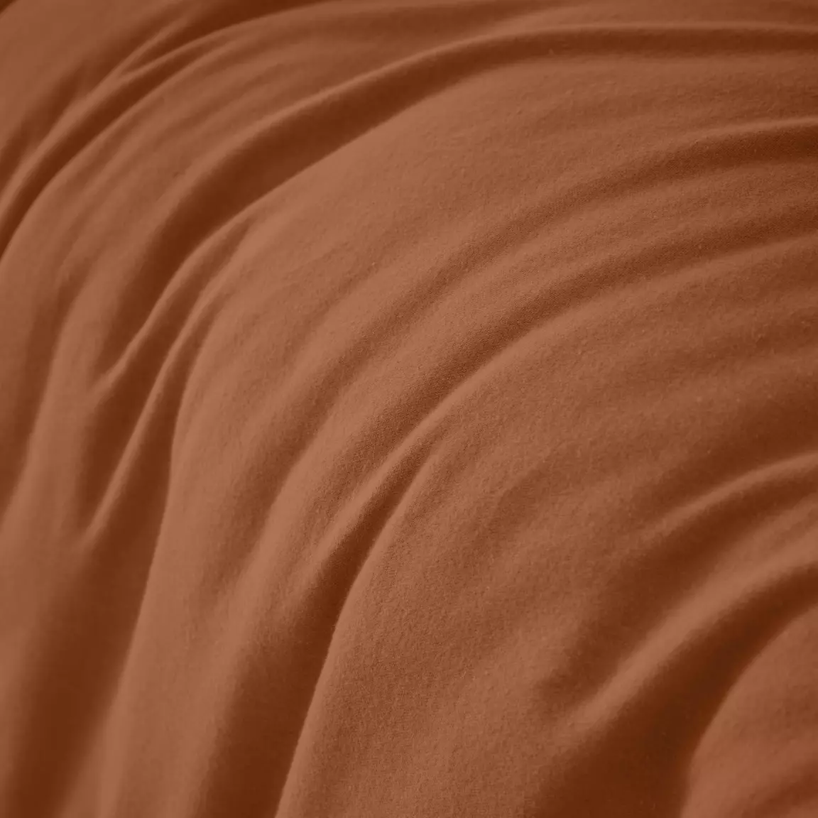 Housse de couette flanelle de coton (260 x 240 cm) Théa Terracotta
