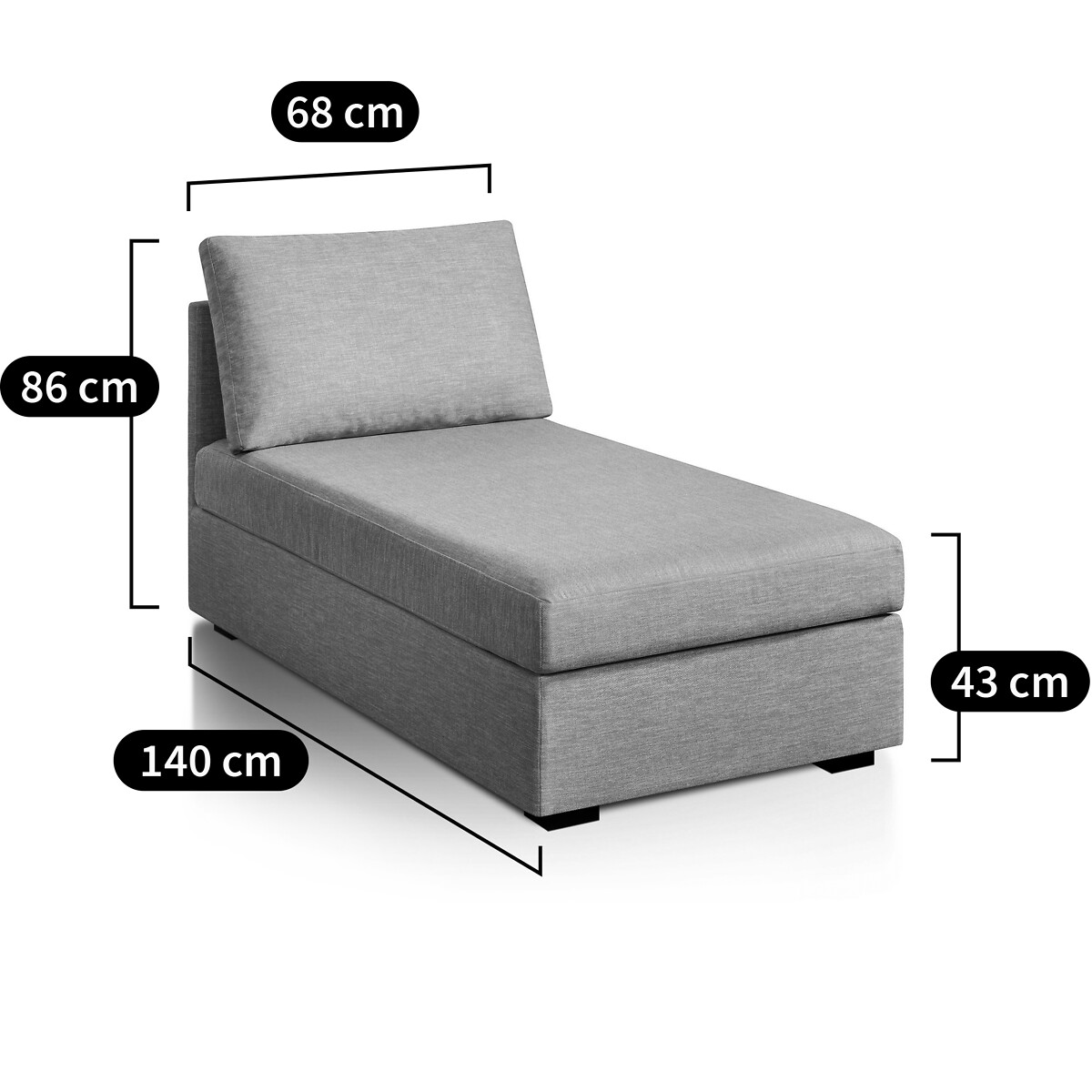 SO'HOME<br>Cadeira longa Mêlee, conforto Bultex, Robin