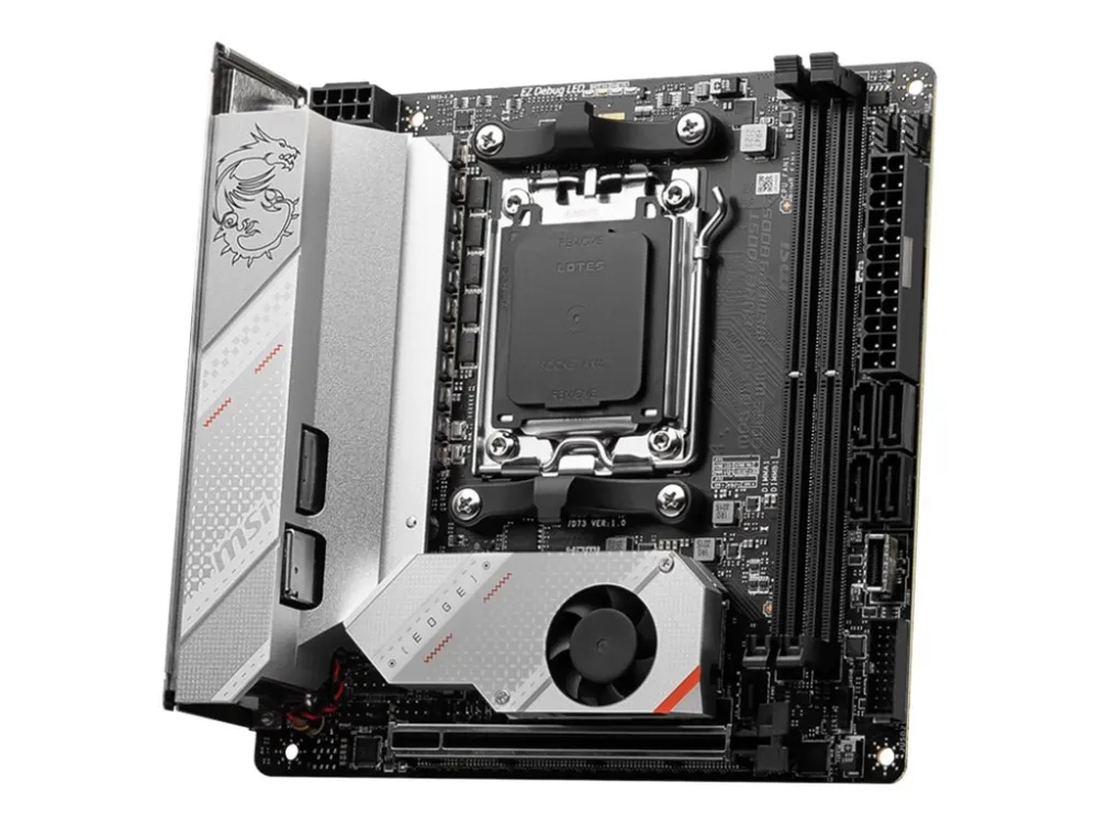 MSI MPG B650I EDGE WIFI - Bundkort - mini ITX - Socket AM5 - AMD B650 Chipset - USB 3.2 Gen 2, USB-C 3.2 Gen2, USB 3.2 Gen 1, USB-C 3.2 Gen 2x2 - 2.5 Gigabit LAN, Wi-Fi 6, Bluetooth - onboard grafik (CPU påkrævet) - HD Audio (8-kanaler)
