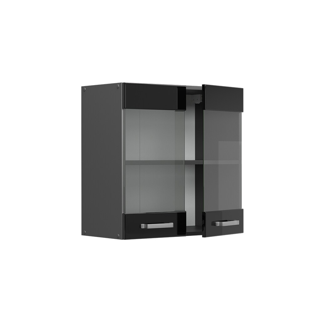 Vicco Glashängeschrank Küchenschrank R-Line Solid Anthrazit Schwarz 60 cm modern