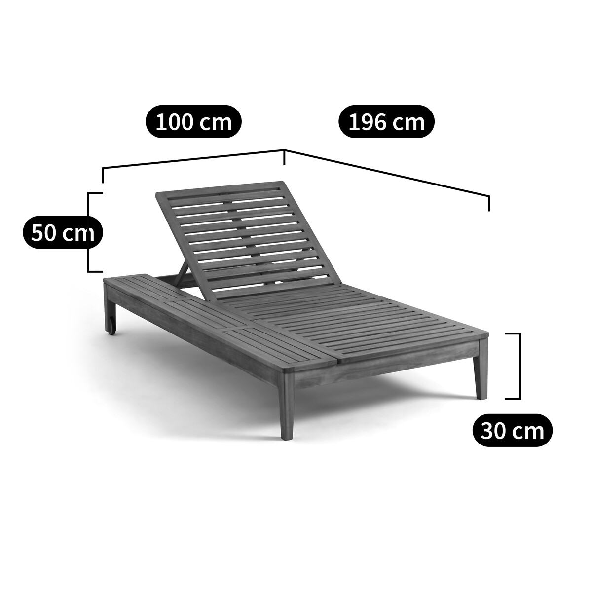 LA REDOUTE INTERIEURS<br>Espreguiçadeira de acácia, Pya
