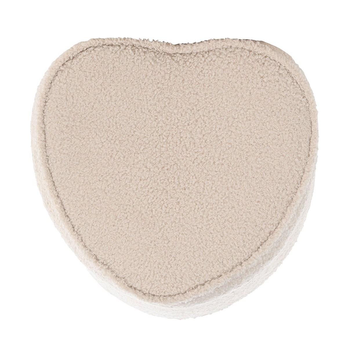 Hartvormige kinderpoef teddystof Jilly Beige