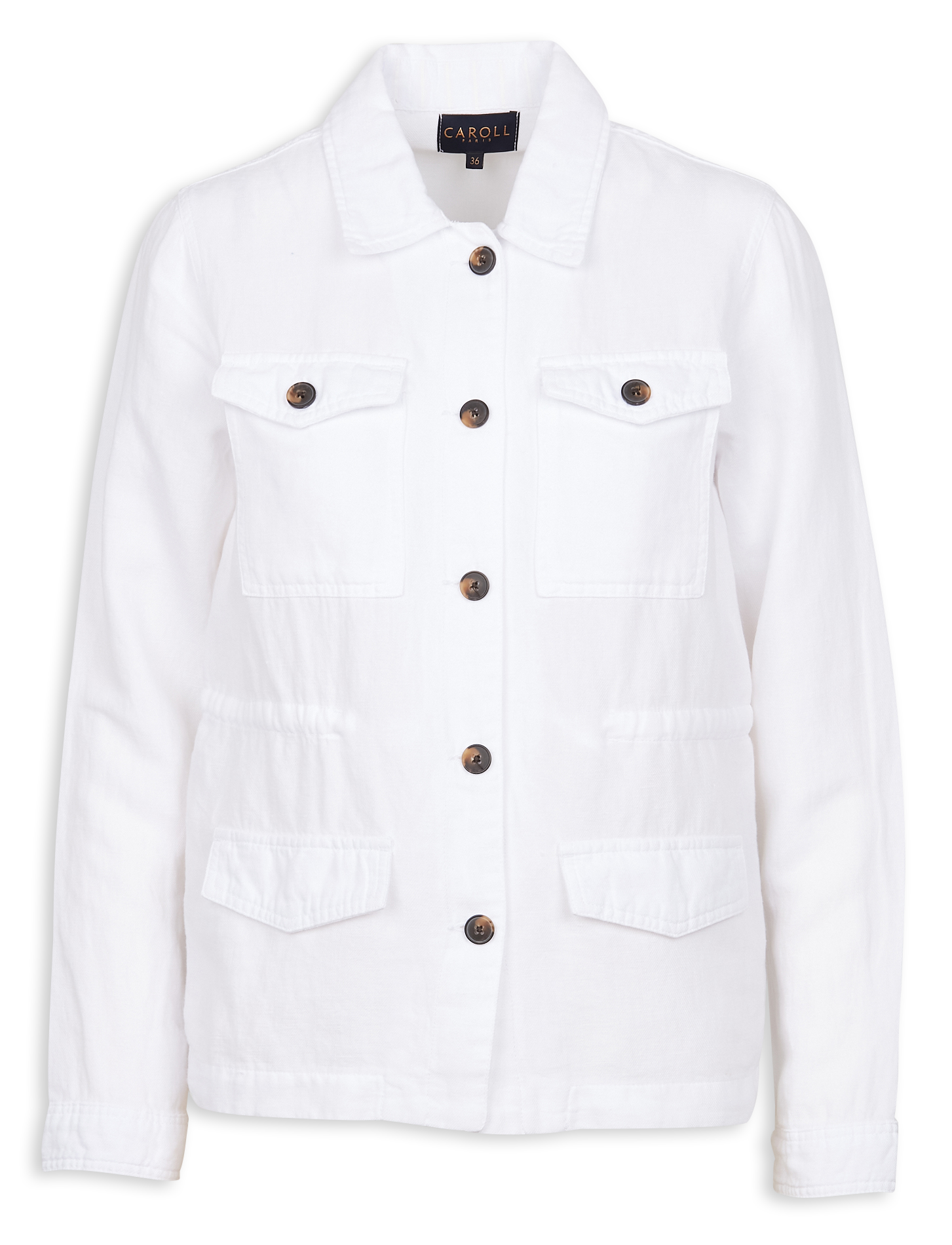 GRACEB - Saharienne col classique en coton | Blanc