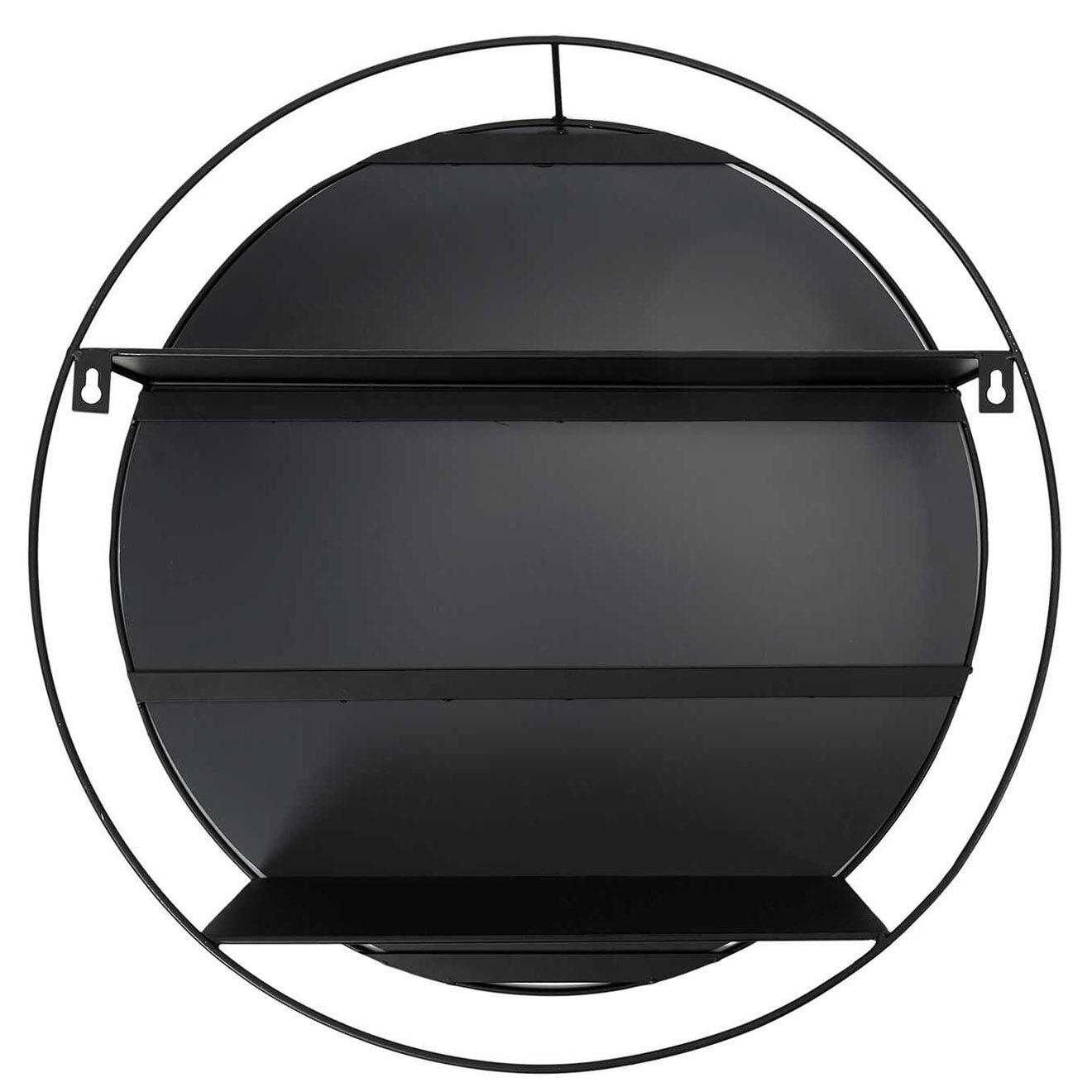 Home Deco Factory Miroir filaire avec étagère noir - D.45x10 cm