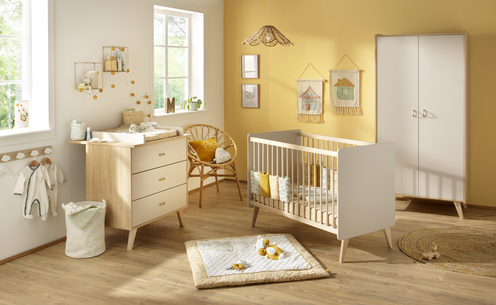 Chambre TRIO Lit 140x70 Commode Armoire BASILE - BEBE9 CREATION