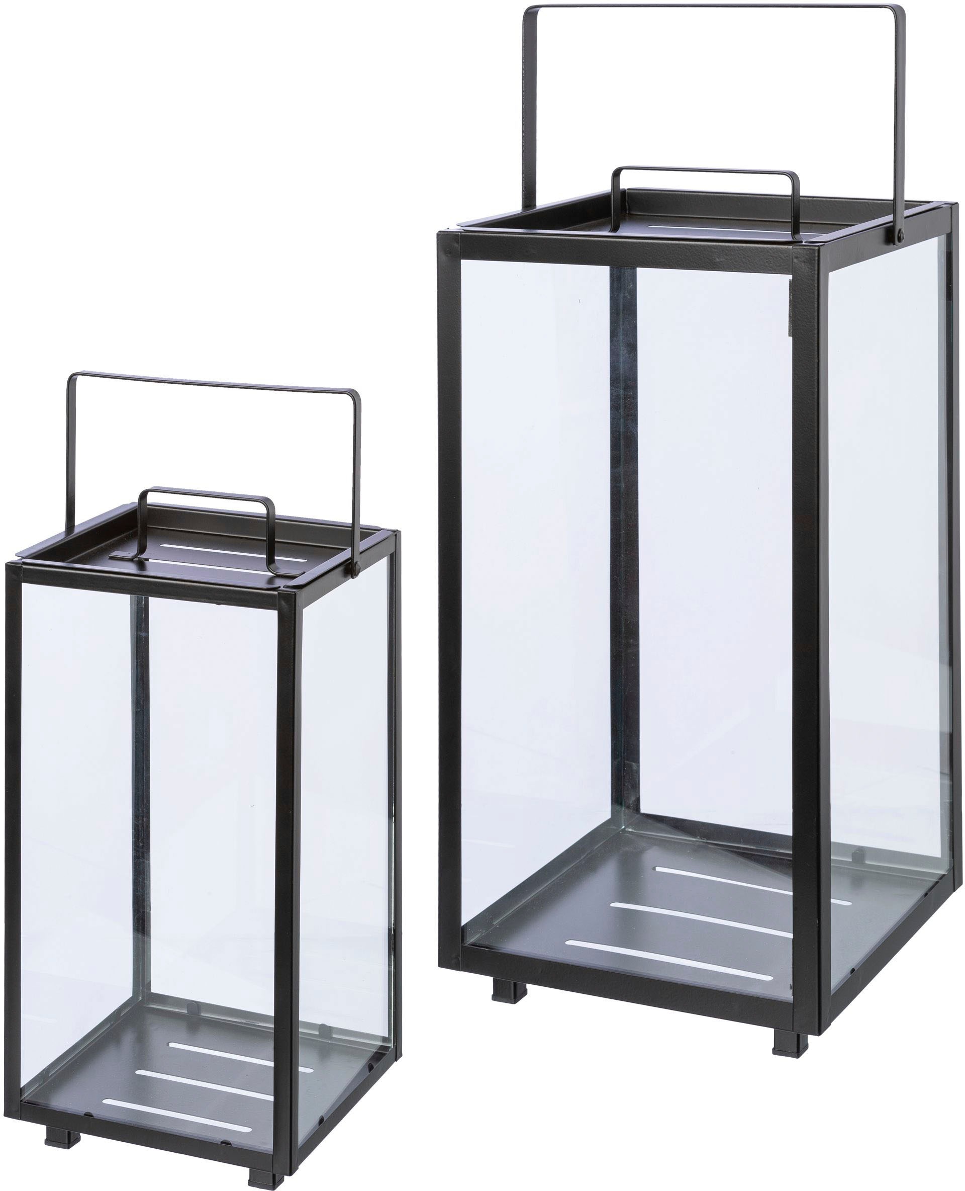 my home Kerzenlaterne »Anela, Stumpenkerzenhalter« Kerzenhalter aus Metall und Glas