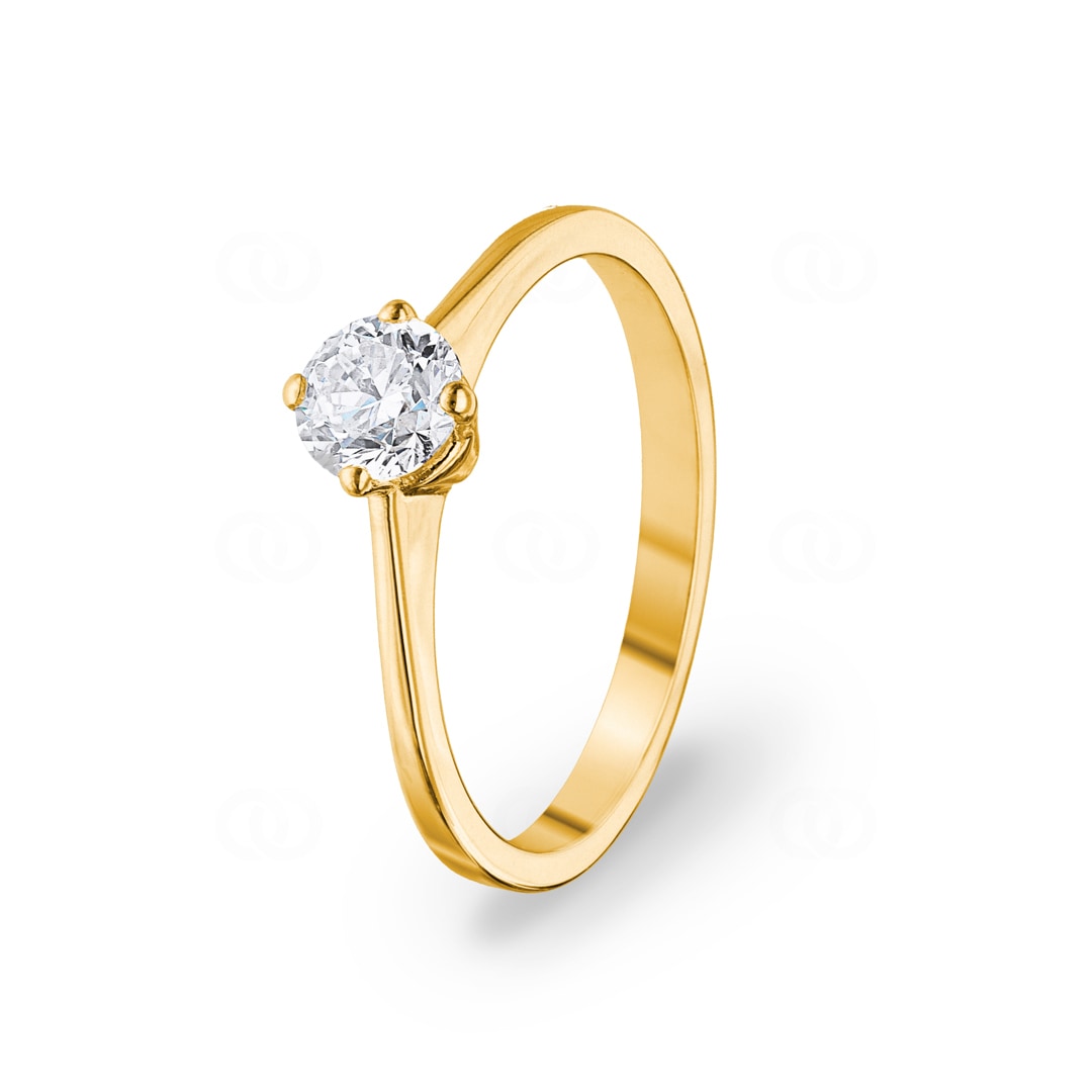 Verlobungsring 750/18 K Gelbgold mit Diamant 0.51 ct H/si