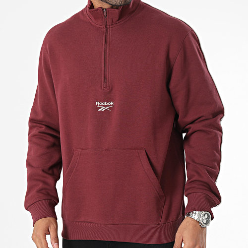 Sweat Col Zippé Quarter Bordeaux