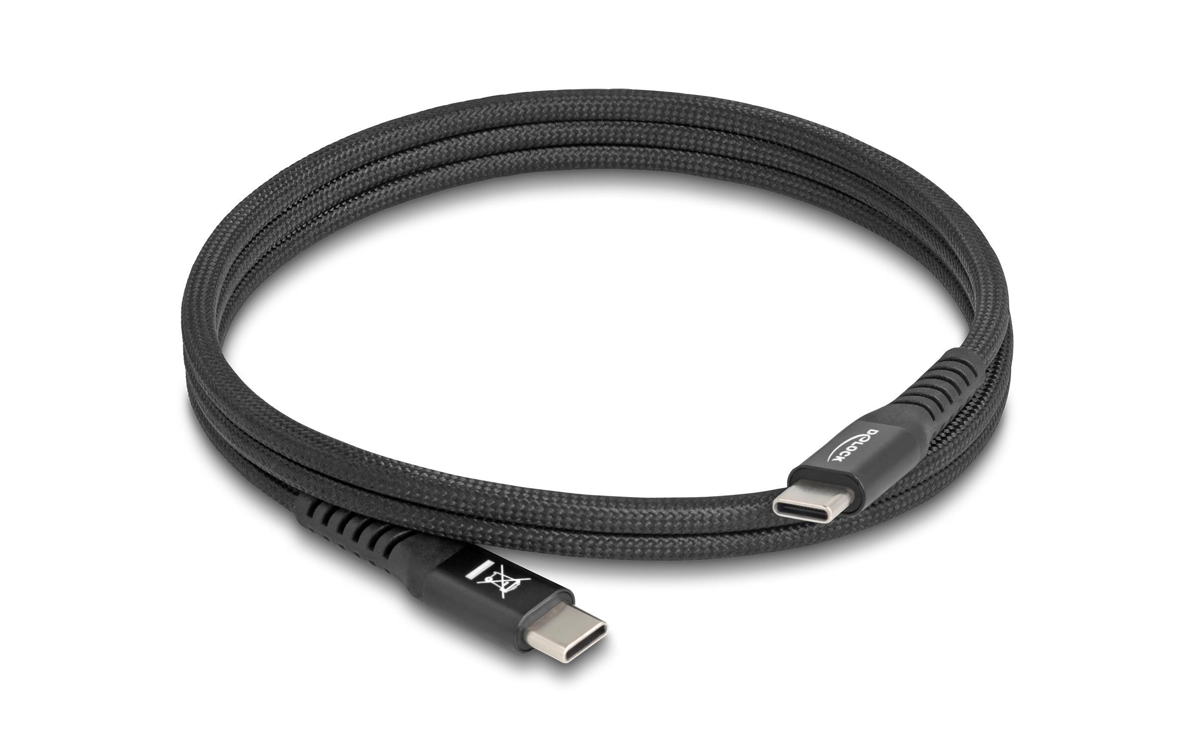 Kabel USB C - USB C 1 mUSB 2.0 Type-C Kabel mit magnetischer Textilummantelung, PD 3.0, 60 W, 1 m