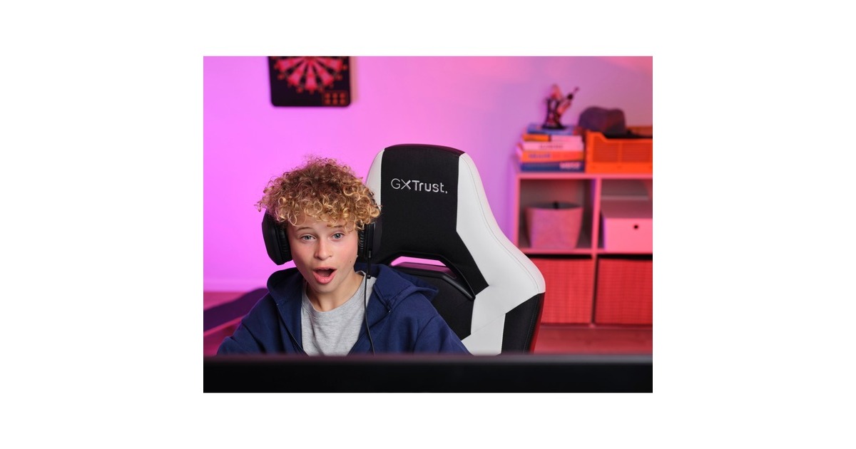 TrustGXT 703W Riye gamingstoel  (Zwart/wit)