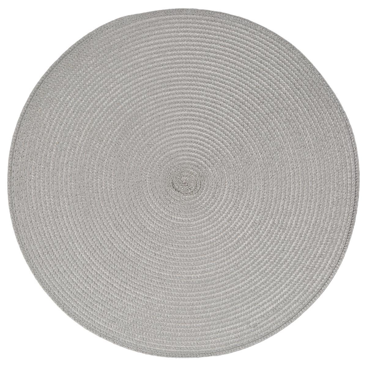 SET TABLE TRESSE ROND GRIS CLAIR