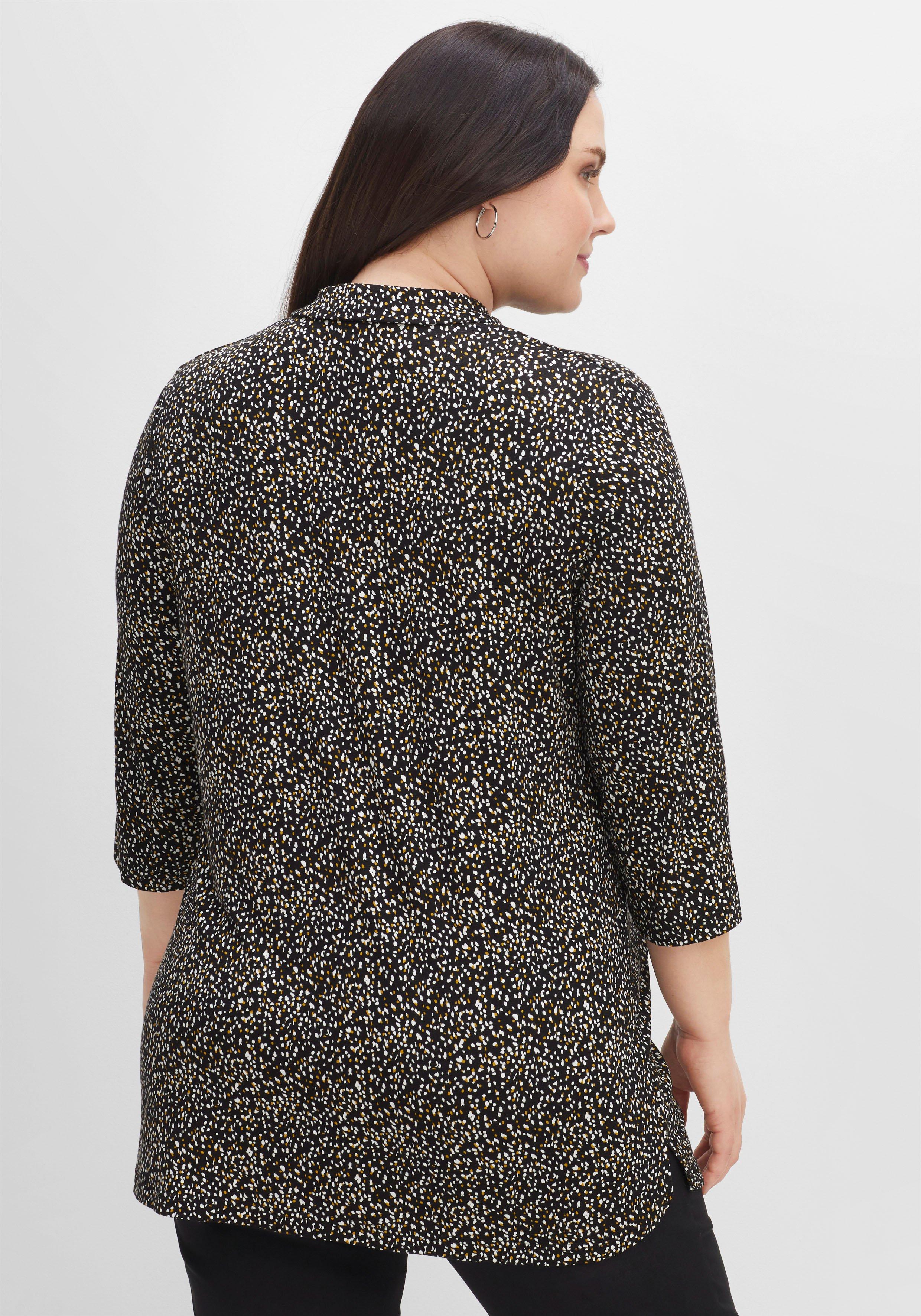 Bluse mit Minimalprint und 3/4-Ärmeln