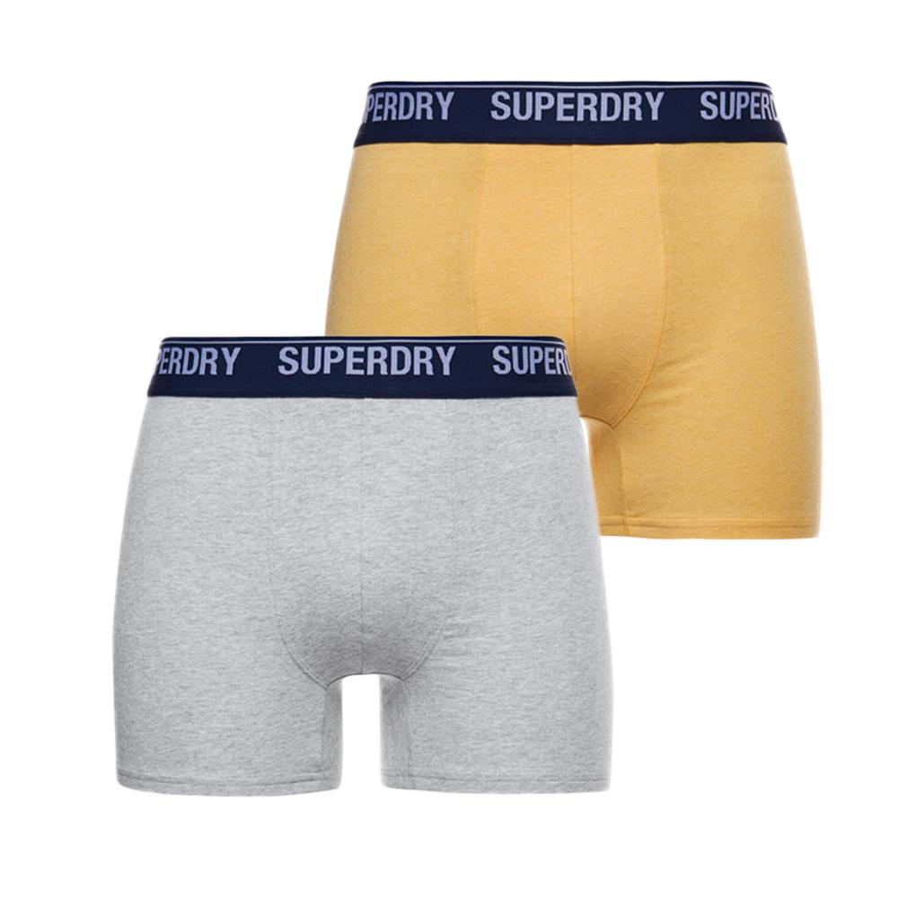 Superdry Lot x2 Boxers Gris/Jaune Homme Superdry