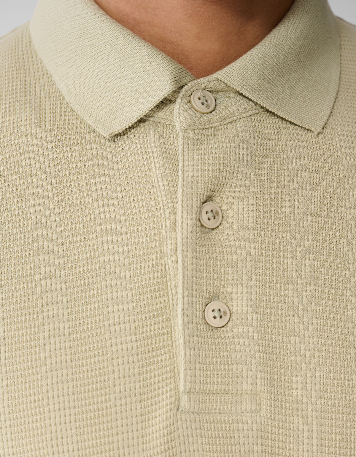 Waffle Stripe Polo Lichtgroen
