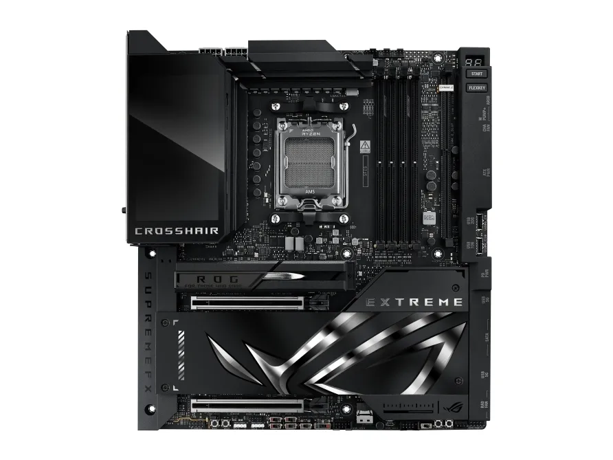 ASUS ROG CROSSHAIR X870E EXTREME - Bundkort - ATX - Socket AM5 - AMD X870E Chipset - USB4, USB-C 3.2 Gen2, USB 3.2 Gen 2, USB-C 3.2 Gen 2x2, USB 3.2 Gen 1 - Wi-Fi 7, Bluetooth, 5 Gigabit Ethernet, 10 Gigabit LAN - onboard grafik (CPU påkrævet) - HD A