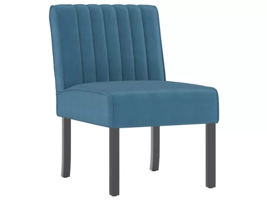 Fauteuil sans accoudoirs bleu velours