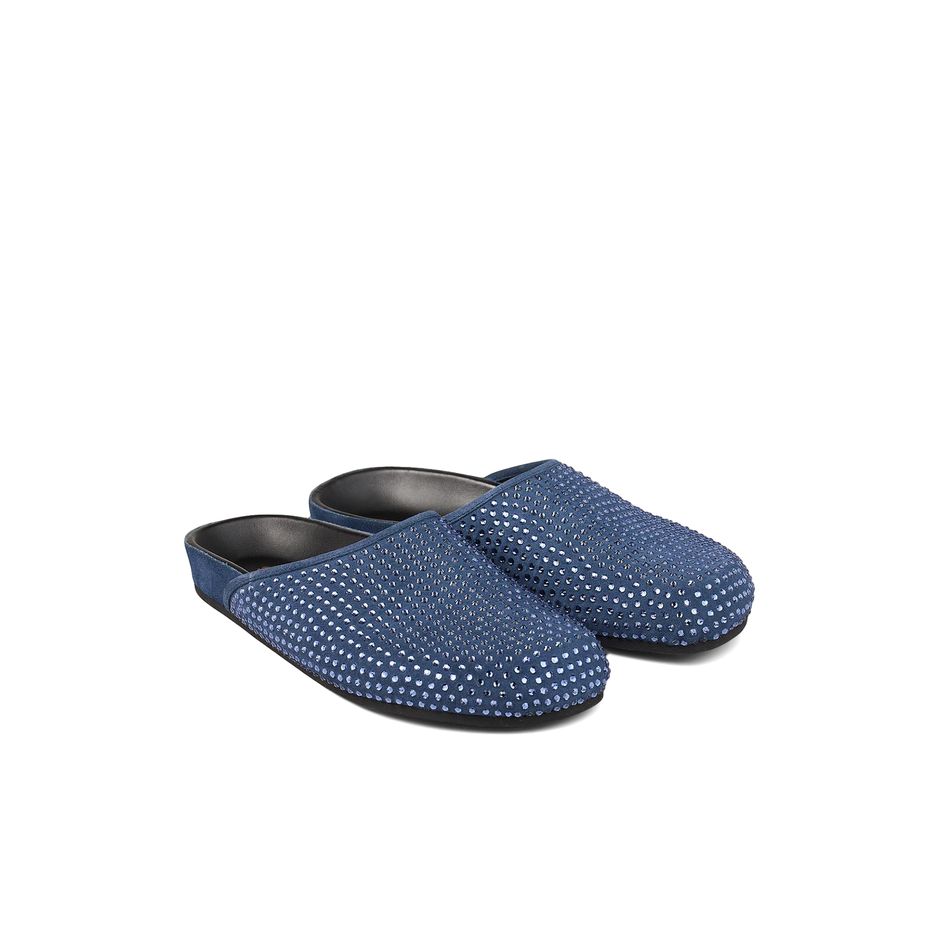 Mules strassée en cuir | Bleu