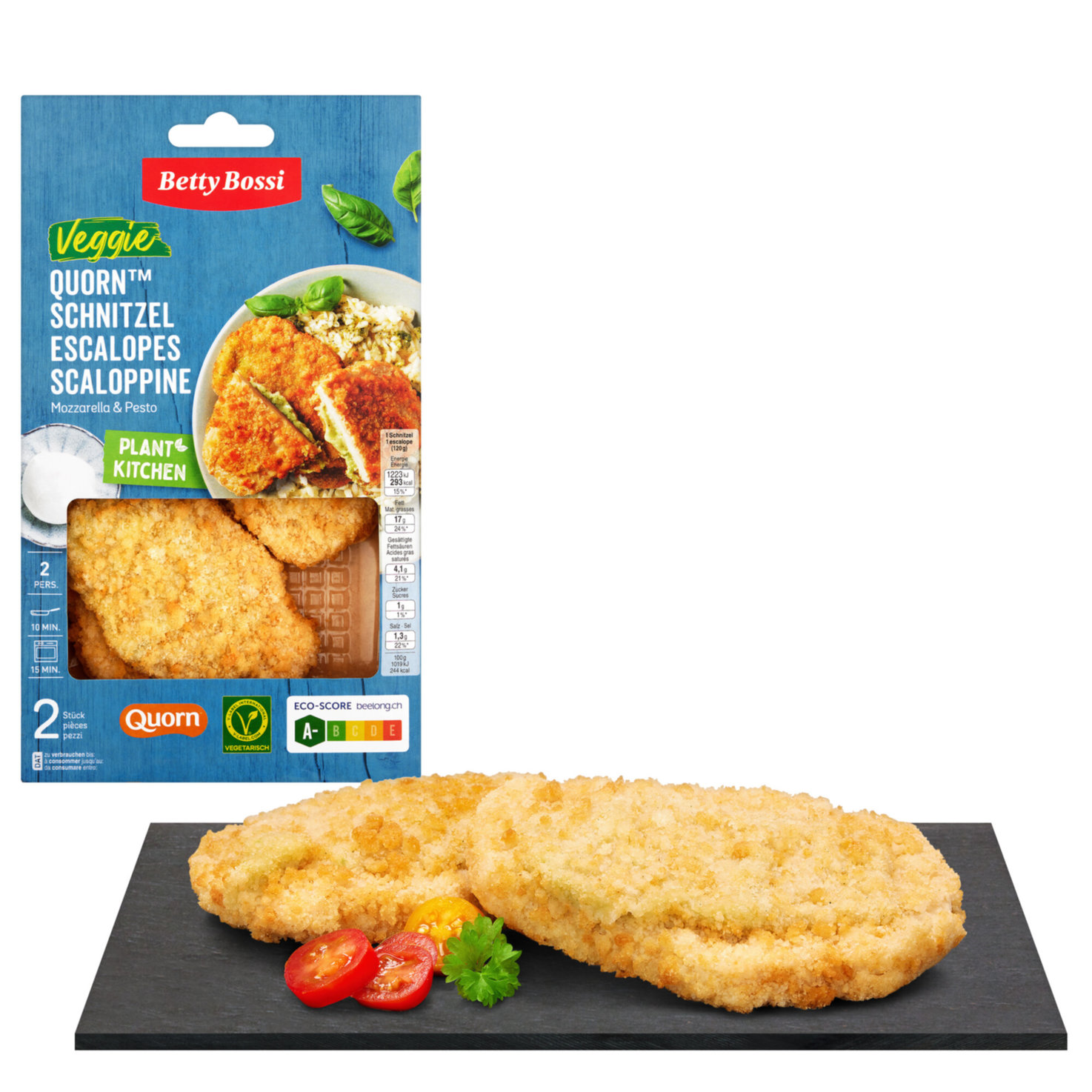 Betty Bossi Plant Kitchen Schnitzel Mozzarella & Pesto