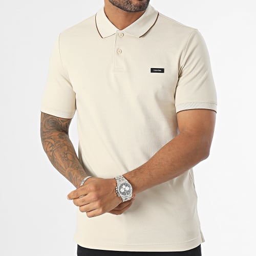 Polo Manches Courtes Pique Tipping 1869 Beige