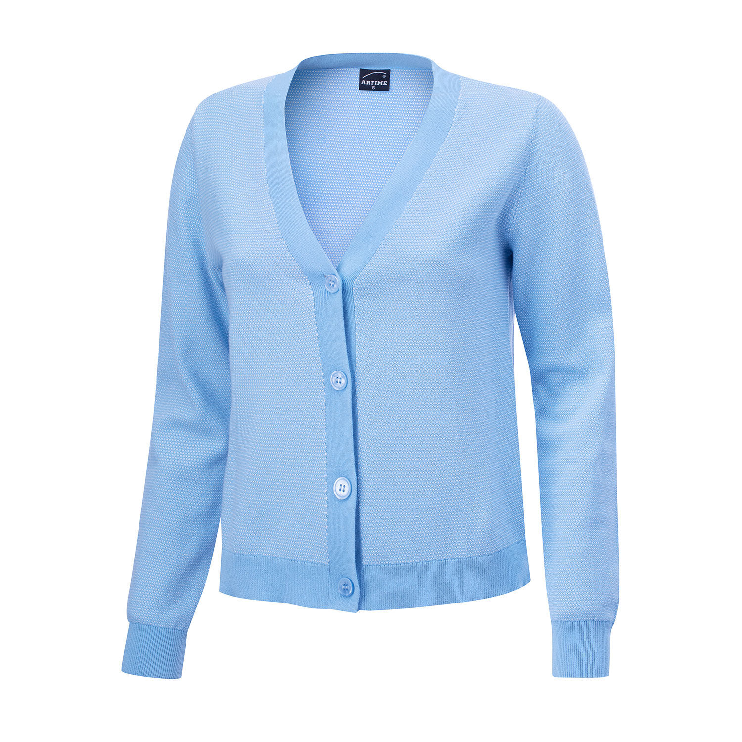2 farbiger Cardigan mit Struktur und Knöpfen