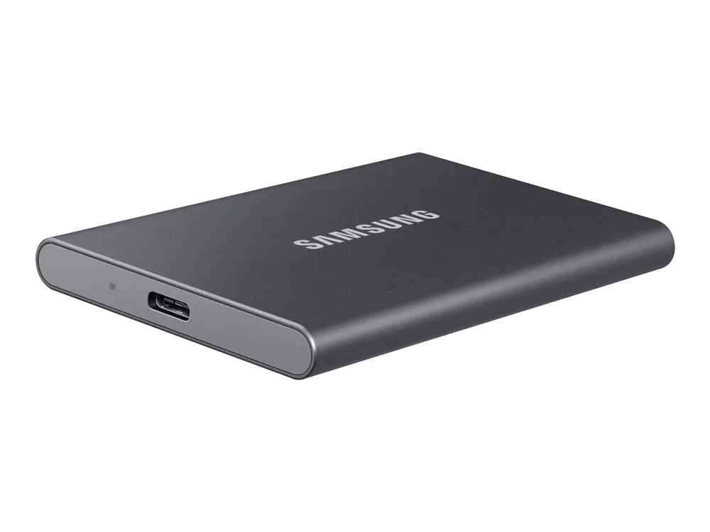Samsung T7 MU-PC2T0T - SSD - krypteret - 2 TB - ekstern (bærbar) - USB 3.2 Gen 2 (USB-C stikforbindelse) - 256-bit AES - titan grå