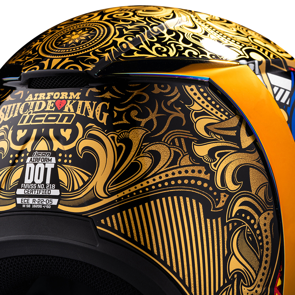 Icon - Casque Airform Suicide King™ Or / Noir / Bleu / Rouge
