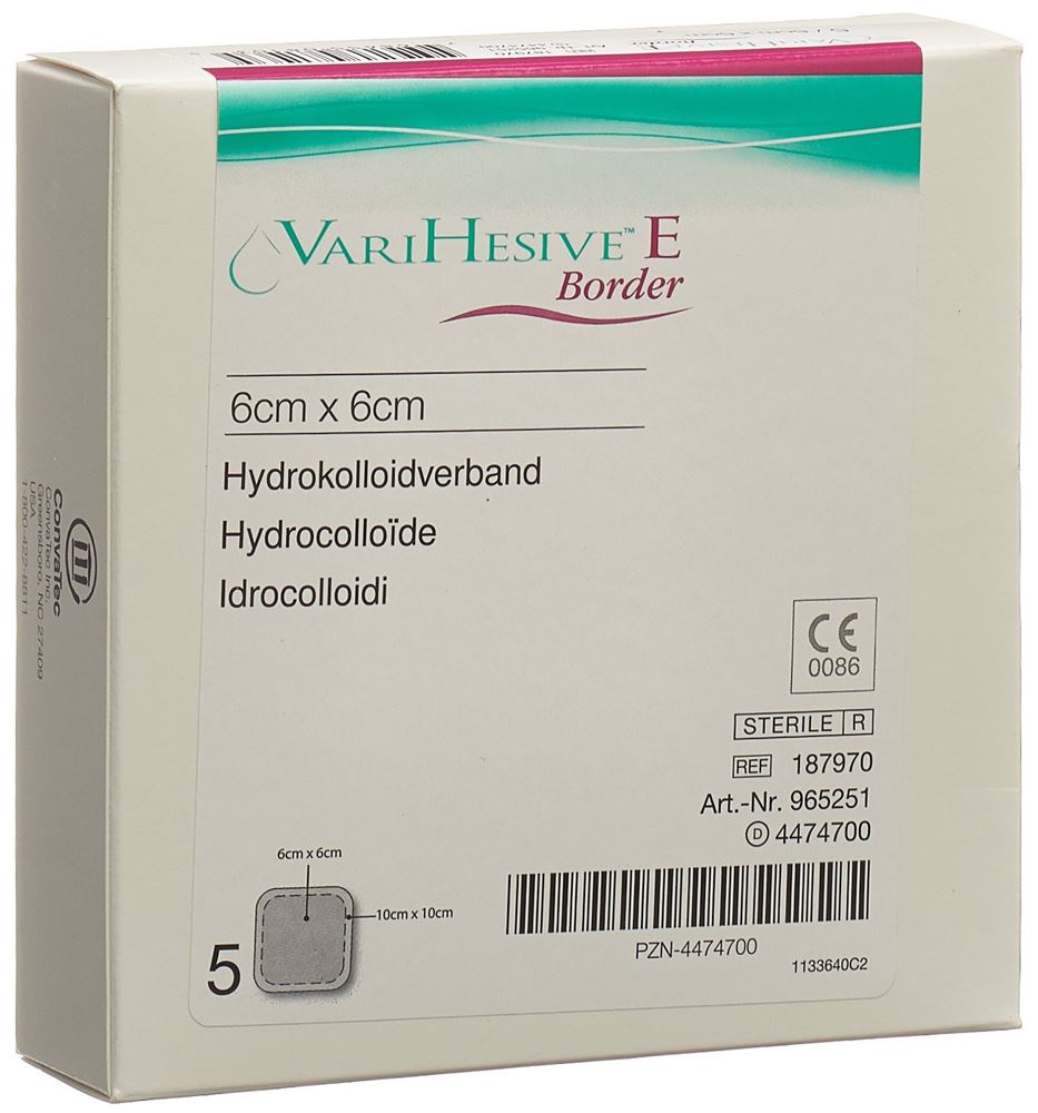 Varihesive Verband<br>5 Stück, 6x6/10x10cm