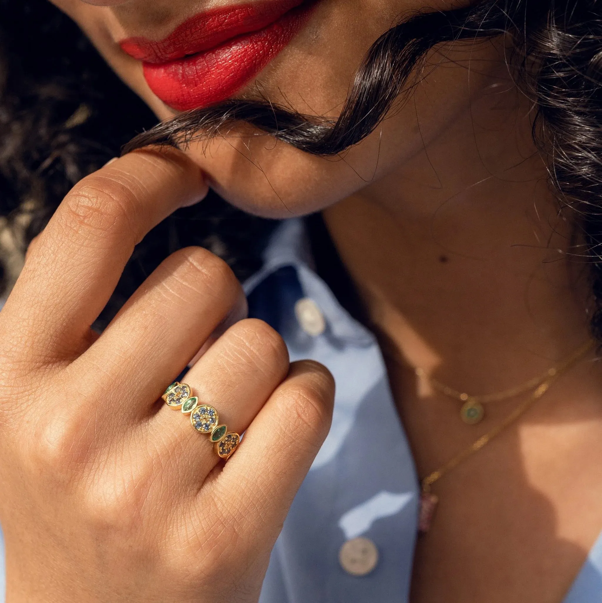 Bague Nymphéa 2 Bleue Sophie d'Agon