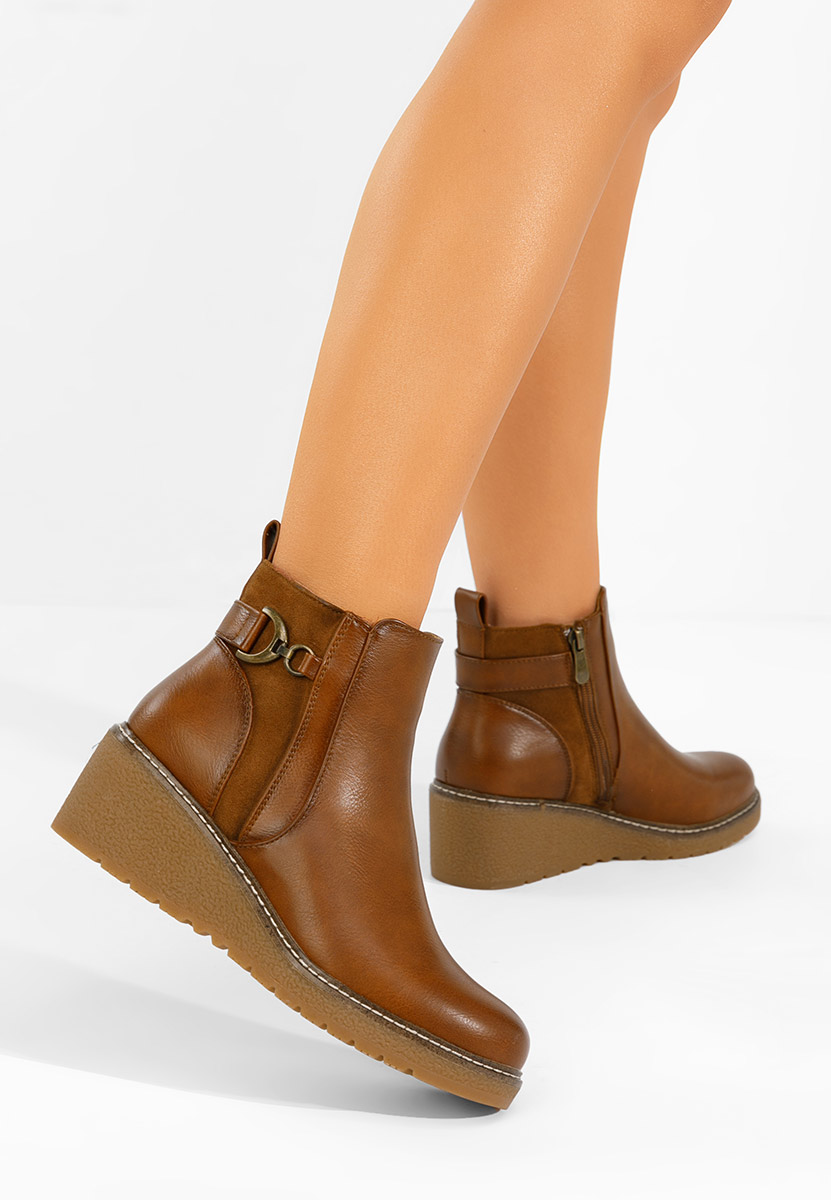 Bottines compensées chameau Magen