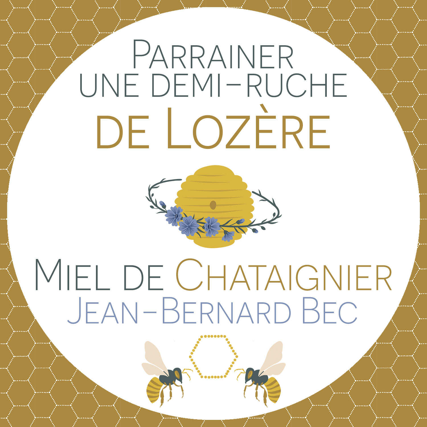 Parrainer une demi-ruche : Miel de châtaigner en Lozère (JB. Bec) - Récolte 2024