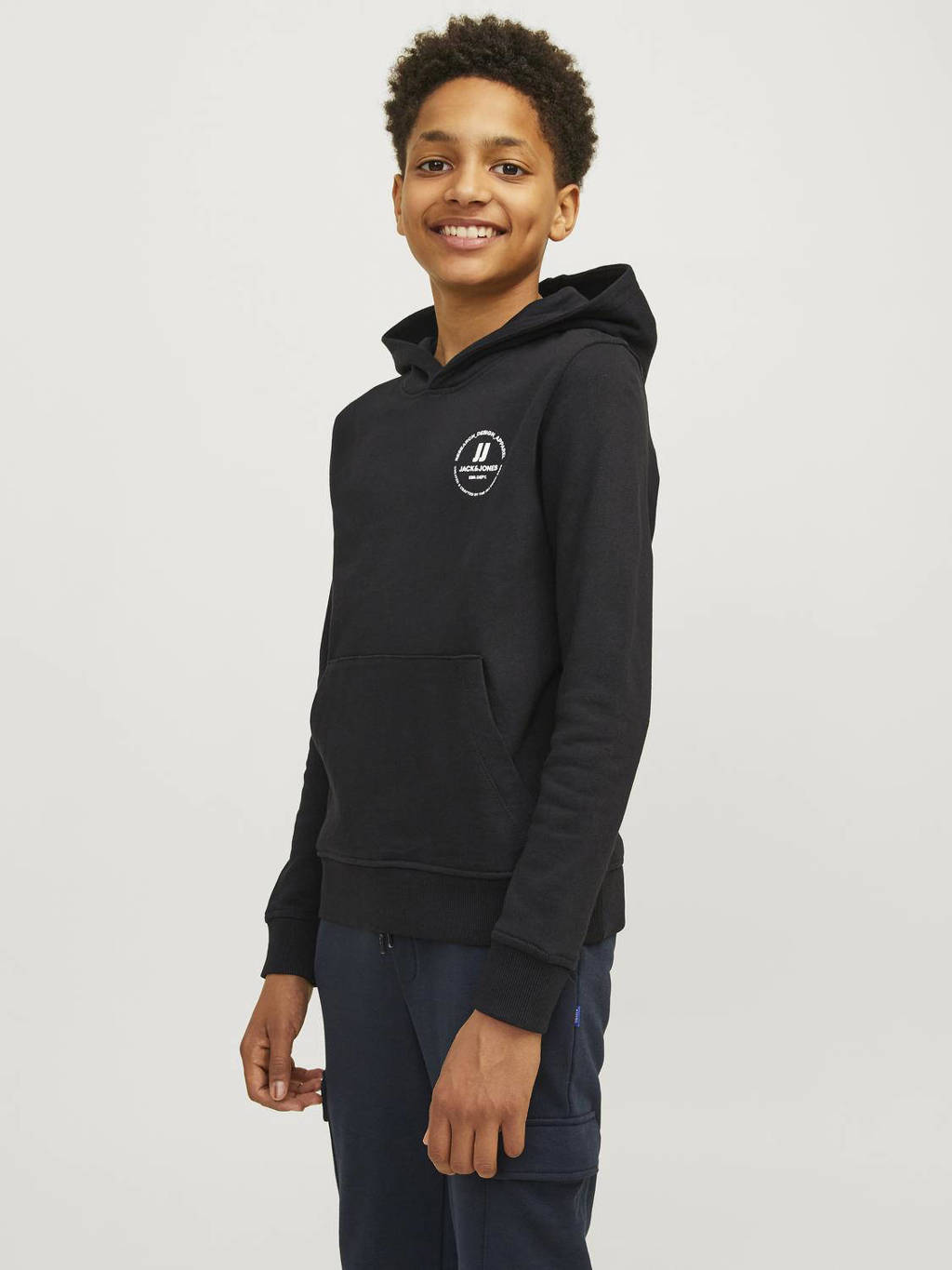 JACK & JONES hoodie JJESWIFT met printopdruk zwart