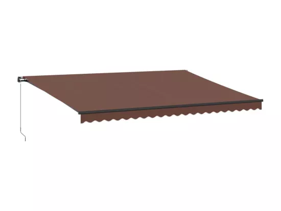 Auvent manuel rétractable avec LED marron 500x350 cm