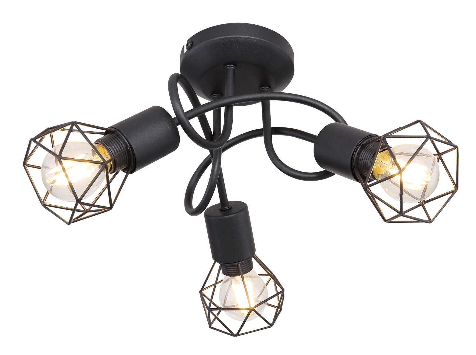 XARA I Deckenlampe schwarz 54802S-3D, D/H: 36 x 20 cm, Metall