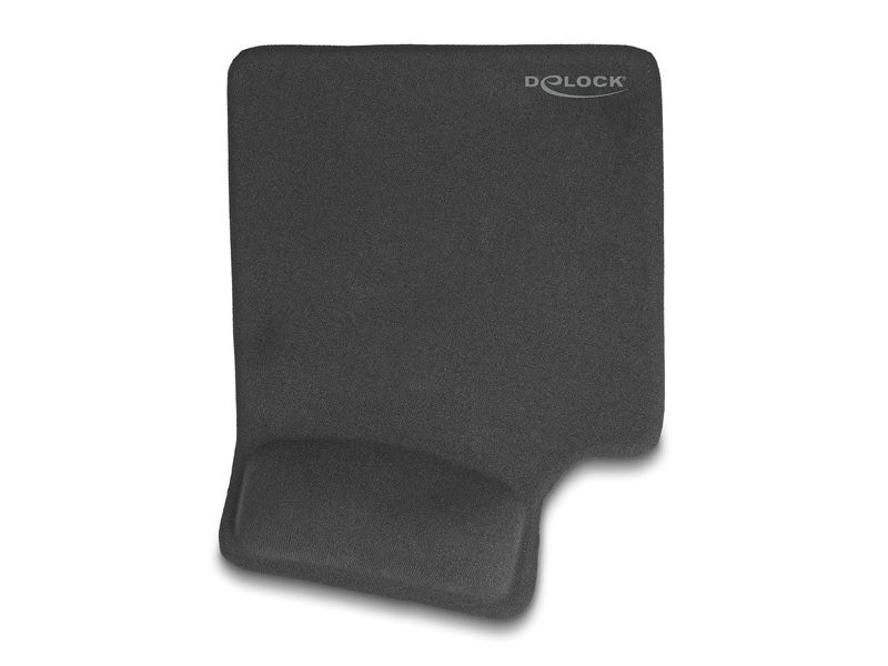 Delock Mausmatte Ergonomisch für Linkshänder Schwarz Delock Ergonomisches Mauspad mit Gel Handballenauflage Linkshänder schwarz